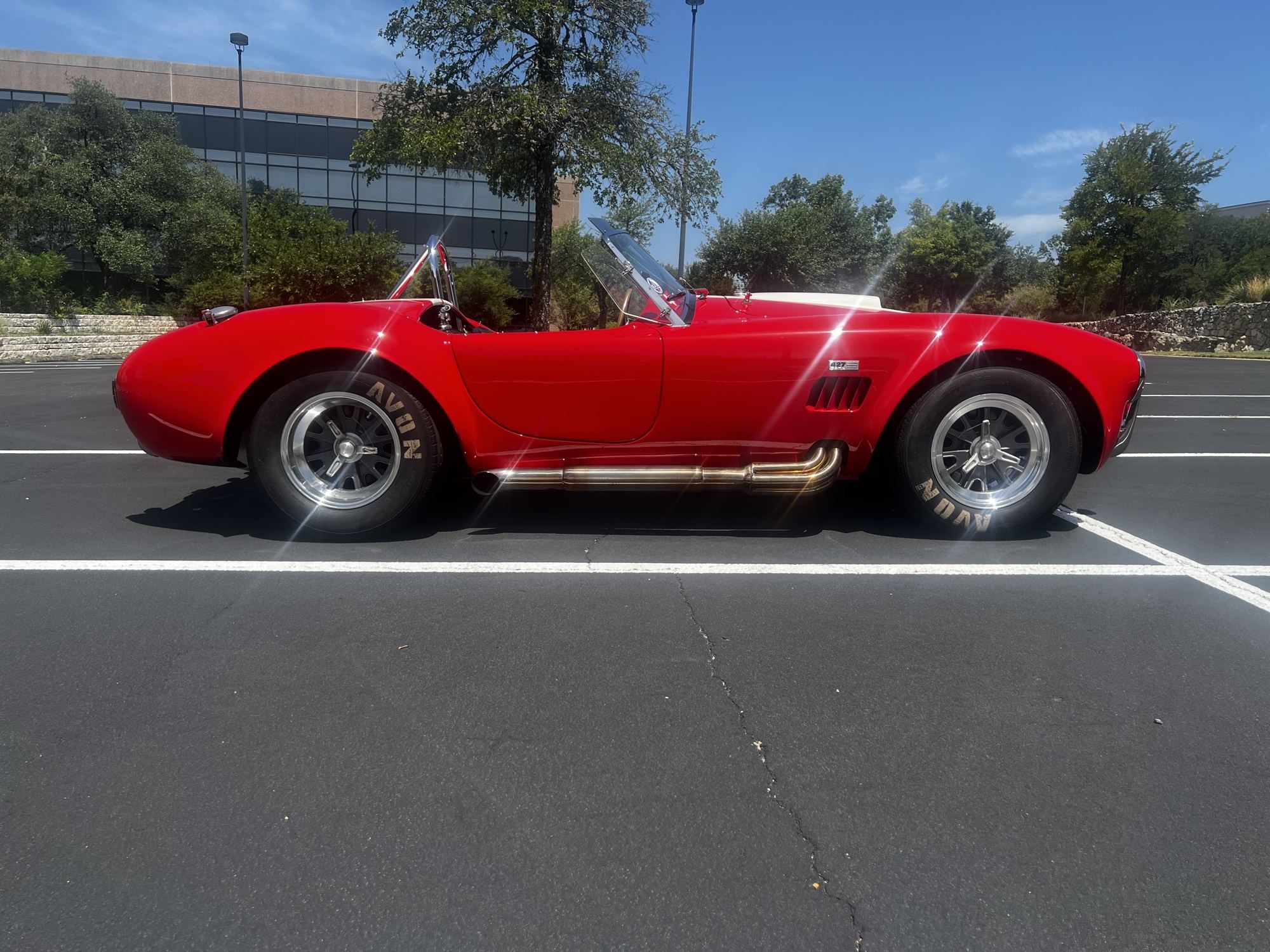 Roark Pollock's ERA 427 S/C Shelby Cobra replica, red, photographed in side profile